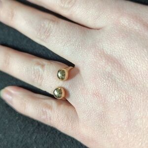 Gold Tone Open Ball Statement Ring - size 5.75